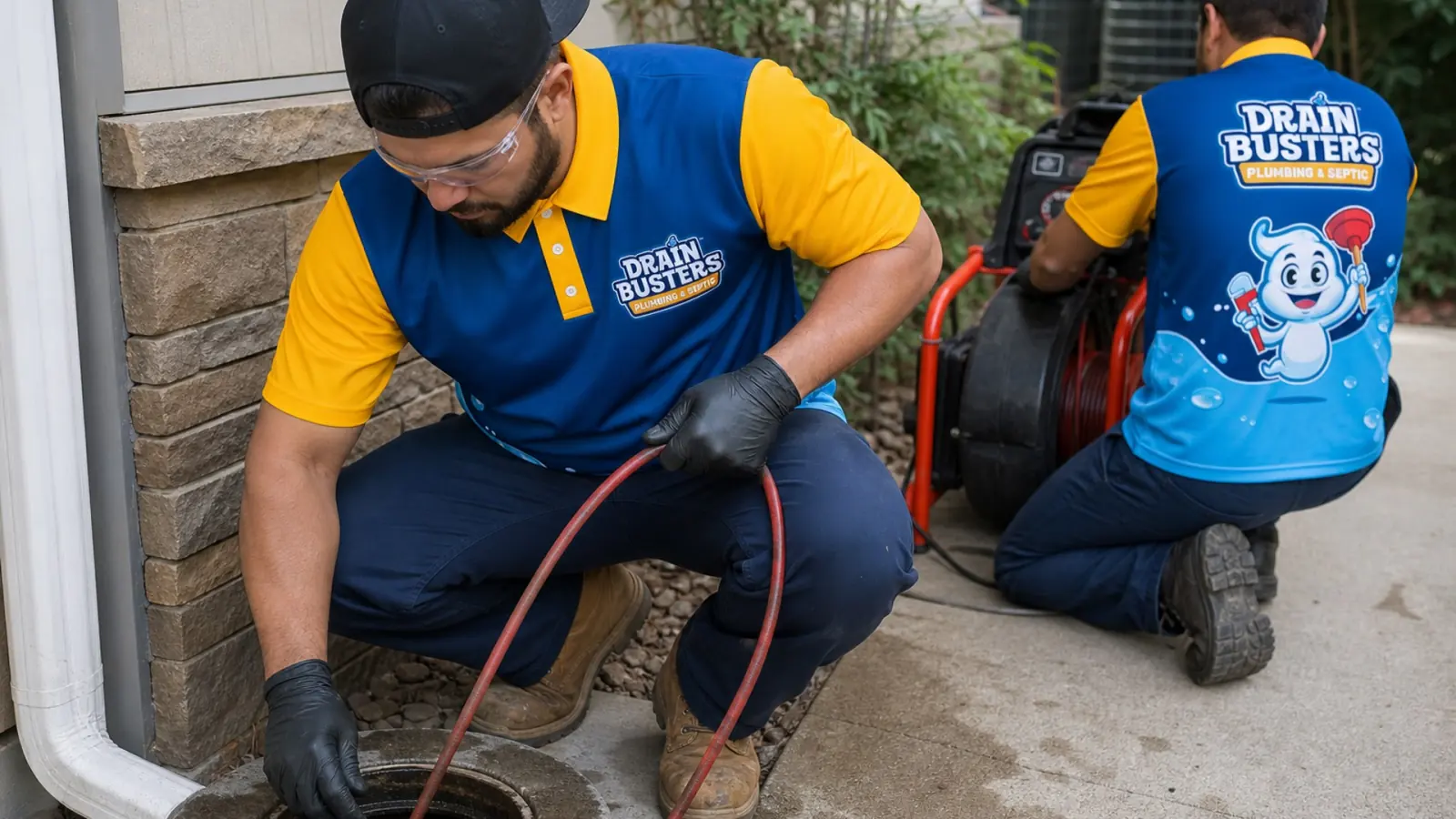 DrainBusters main sewer cleaning equipment used to restore flow before evaluating a sewer line.
